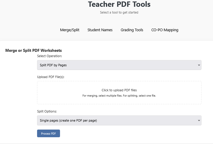 Options to split PDF by range, pages, or custom intervals