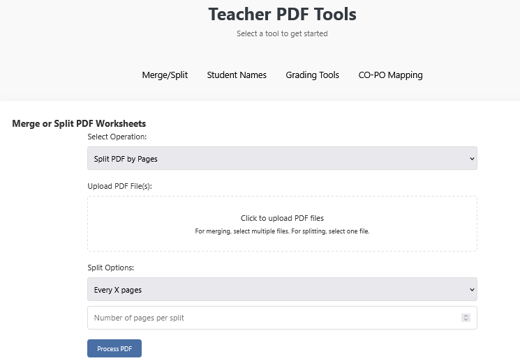 Options to split PDF by range, pages, or custom intervals